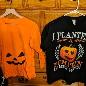 Couples Halloween maternity shirts